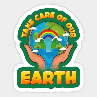 Take Care Of Our Earth Day Arbor Environmental Sticker